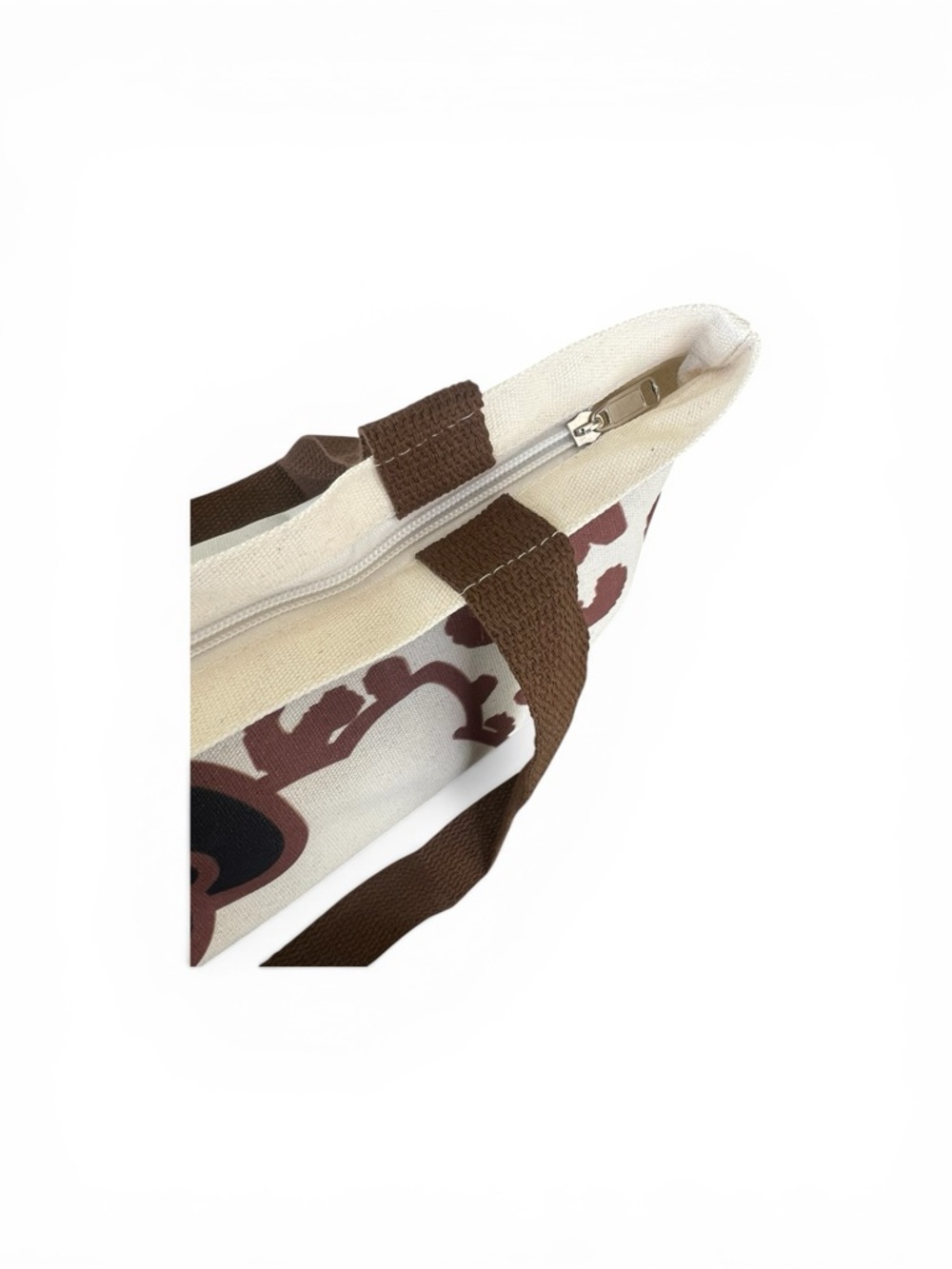 Hello Kitty Canvas Tote Bag – Brown & Cream Animal Print - Picture 3 of 7